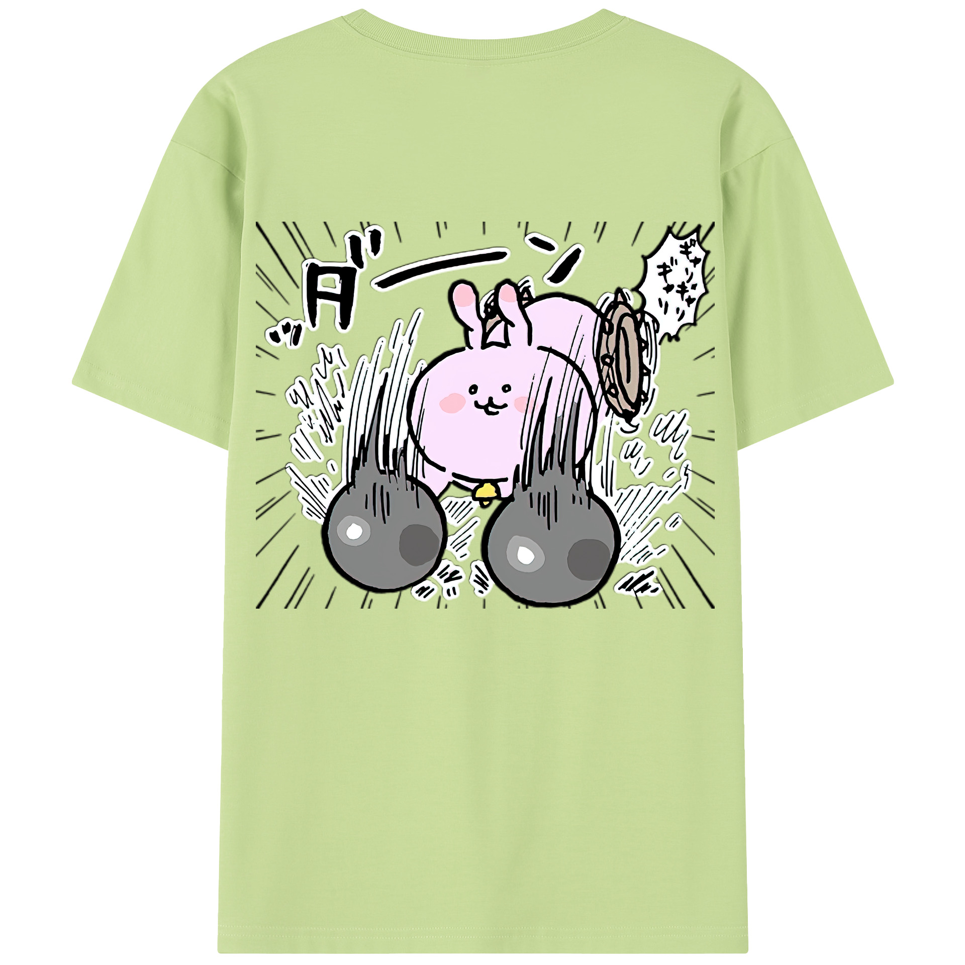 （画像用） ちいかわ うさぎ Chii-kawa usagi 綿100％半袖Tシャツ（背面プリント）